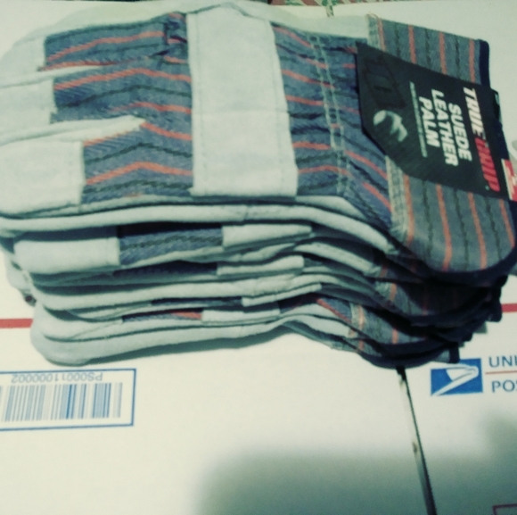 4 TRUE GRIP NEW,HEAVY DUTY GLOVES SIZE L,COWHIDE LEATHER,NICE GIFT.🎁 - Picture 1 of 4